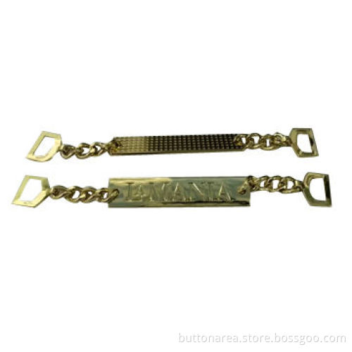 Alloy metal chain plate with high polished gold
